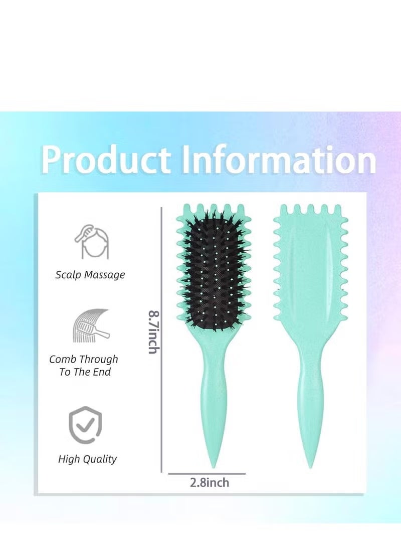 MUMO Bounce Curl Brush,Bounce Curl Defining Brush,Curl Defining Brush,Hair Brush Styling Brush,Shaping and Defining Curls for Women Girls (Color : Green) - Image 2